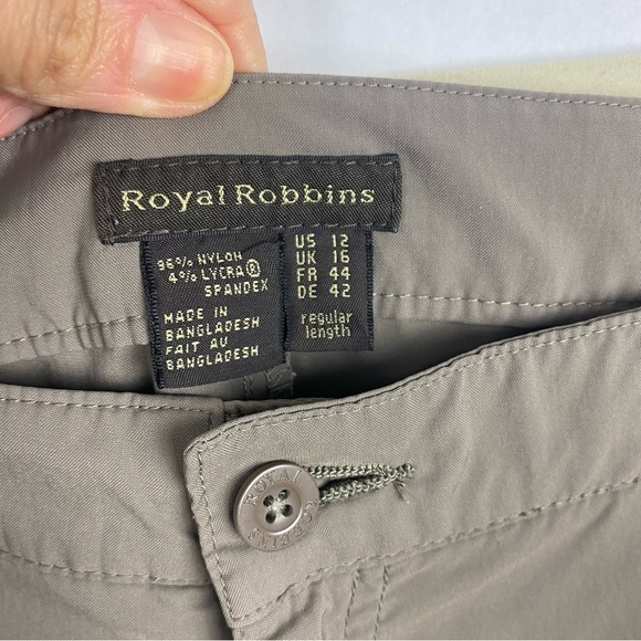 Royal Robbins Womens Nylon Hiking Outdoor Pants Green Size 12 Zip Pockets - Picture 6 of 6